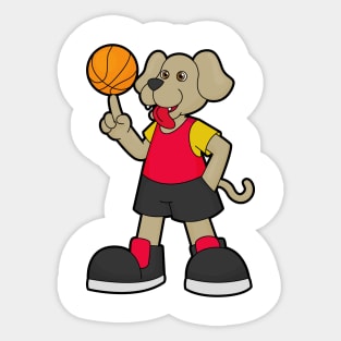 Dog as Basketball player with Basketball Sticker